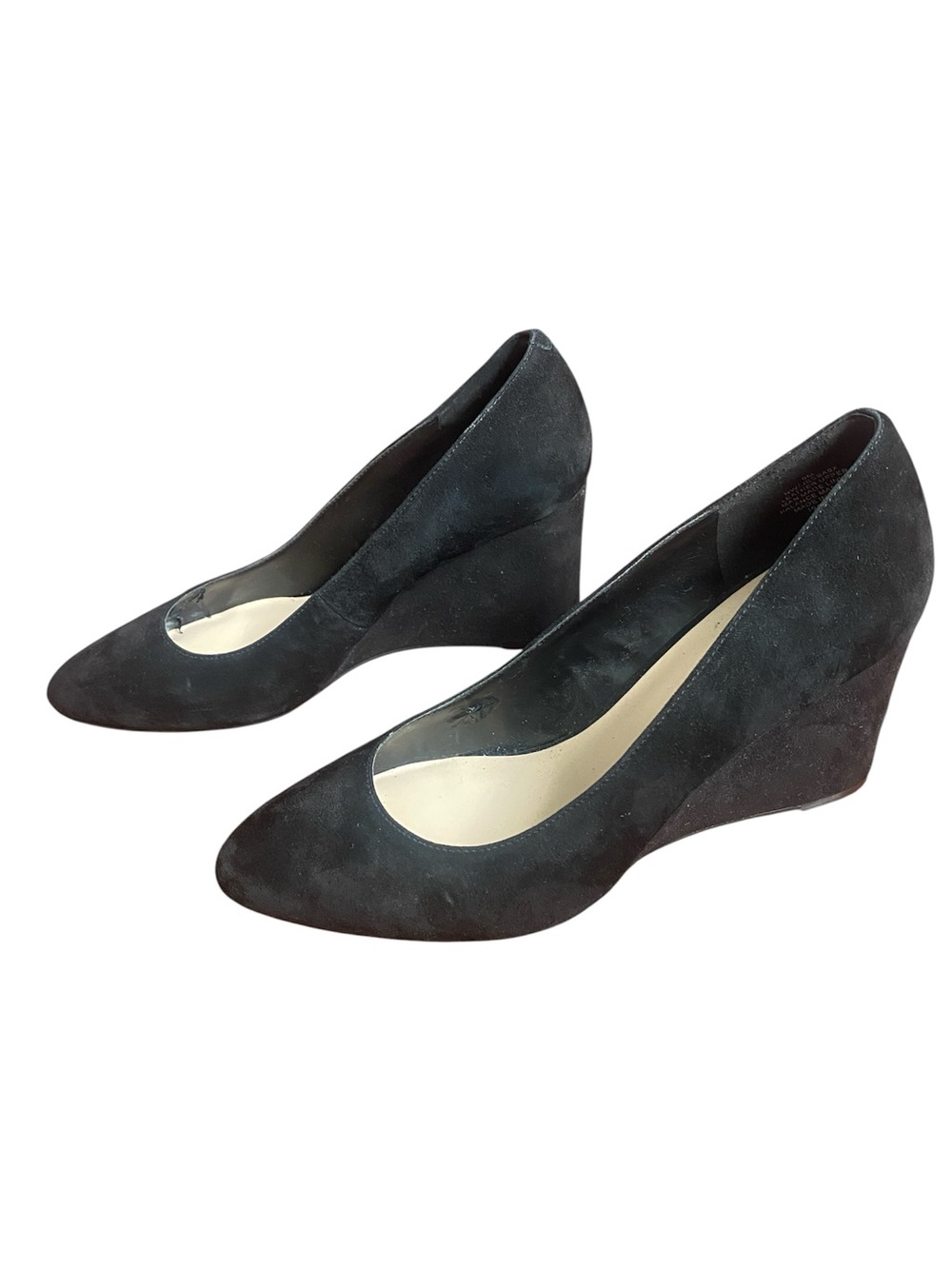 Nine West Black Suede Wedge Pumps